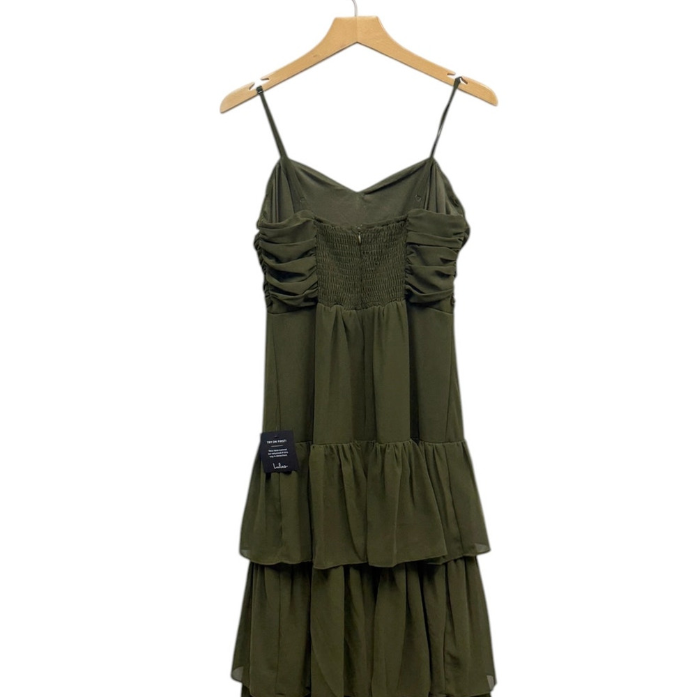 Lulus Gorgeous Influence Olive Green Tiered Maxi Dress size Medium NWT - Picture 6 of 6